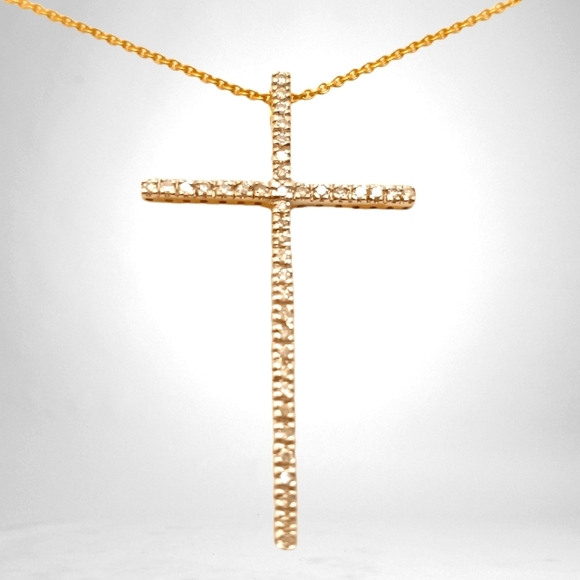 HKJ Jewelry - 14K Gold & Diamond Roman Cross Necklace .50 ctw.* 16 inches